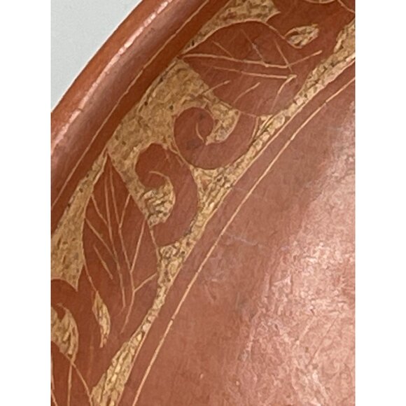 Handcrafted Terracotta Leaf Motif Bowl With Intricate Design - Picture 3 of 6